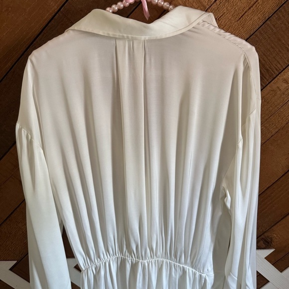 FRAME Revolve Twisted Wrap Shirt dress in Off-White size S - Picture 13 of 16